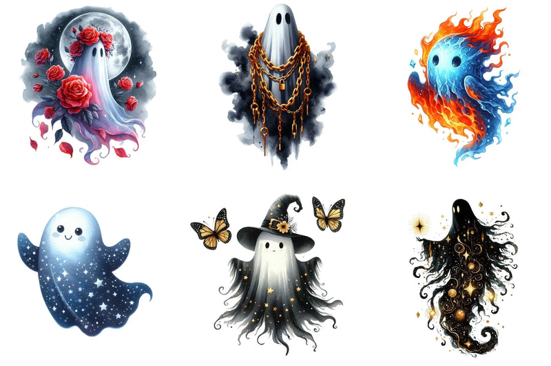Enchanted Ghost Halloween Clipart Bundle - CraftNest - Digital Crafting and Art