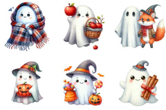 Cute Fall Halloween Ghost Clipart Bundle - CraftNest - Digital Crafting and Art
