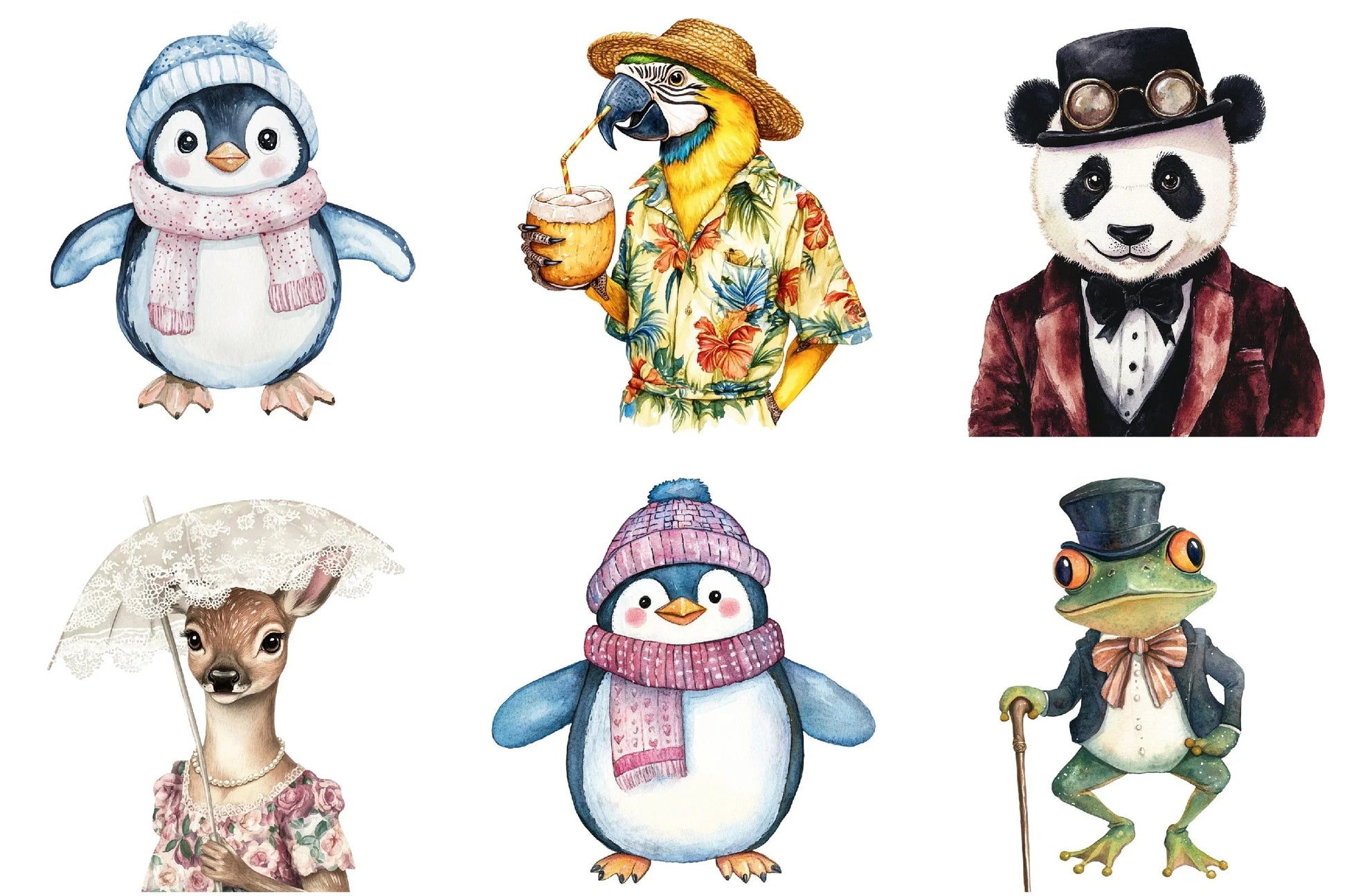 Funky Dressed Animals Clipart Bundle - CraftNest - Digital Crafting and Art