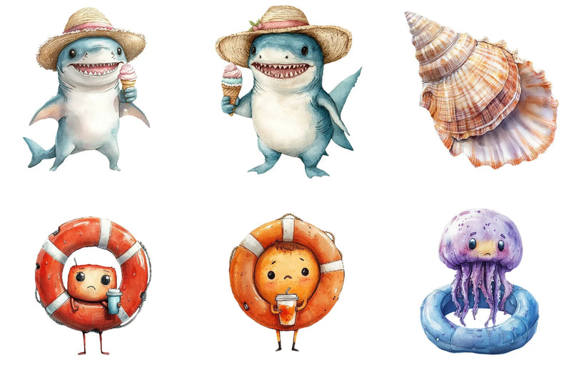 Funny Summer Beach Clipart Bundle - CraftNest - Digital Crafting and Art