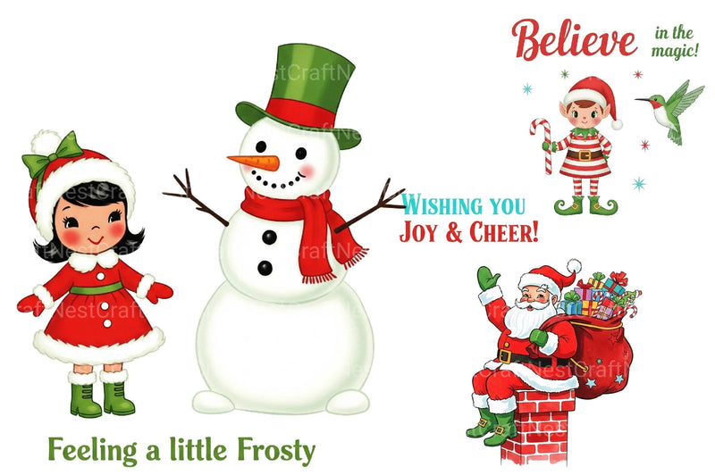 Vintage Christmas Santa Clipart Bundle 88 - CraftNest - Digital Crafting and Art