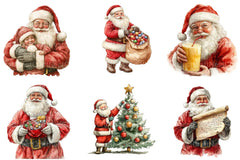 Retro Christmas Santa Clipart Bundle 1 - CraftNest - Digital Crafting and Art