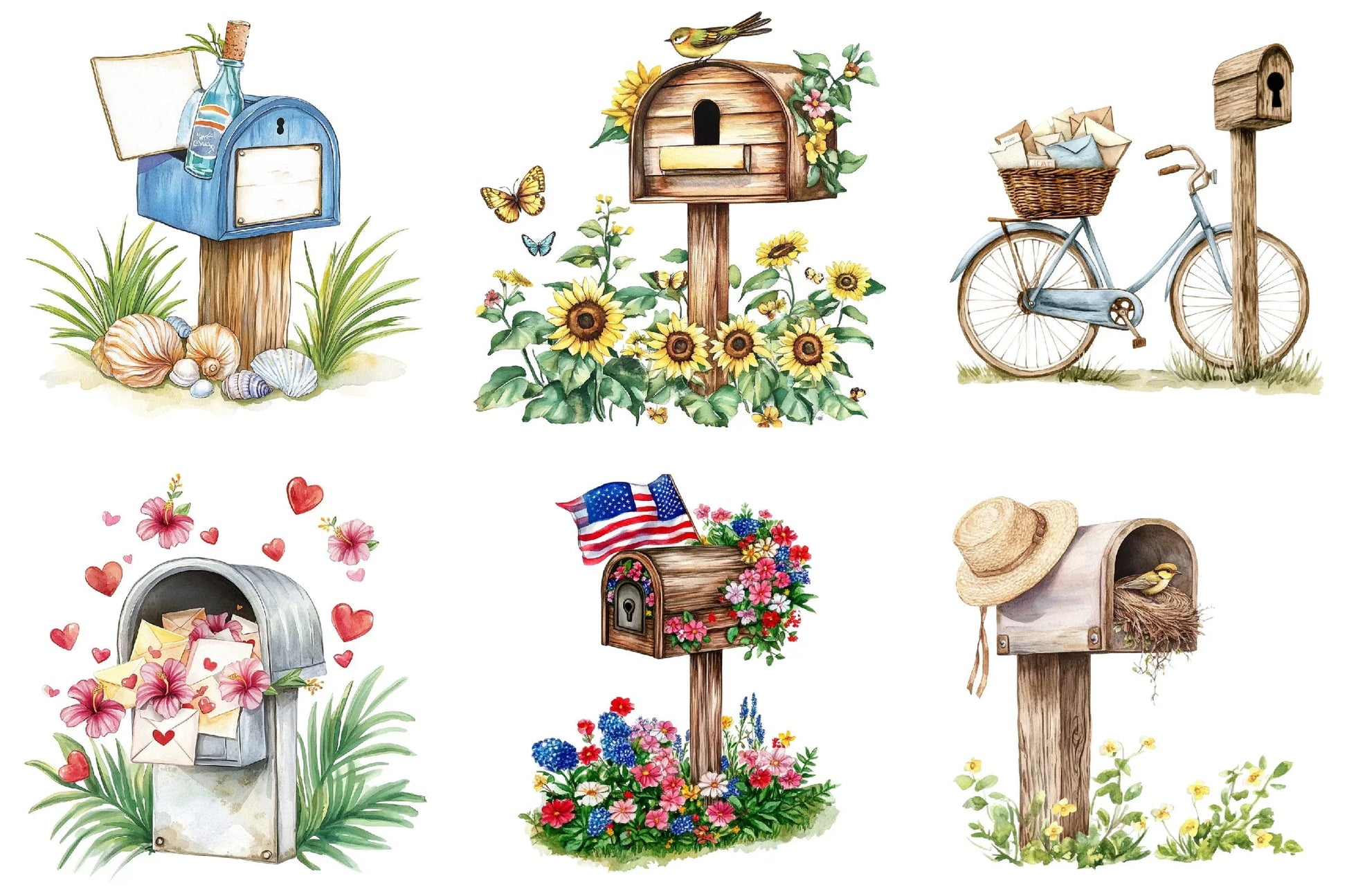 Summer Mailbox Clipart Bundle - CraftNest - Digital Crafting and Art