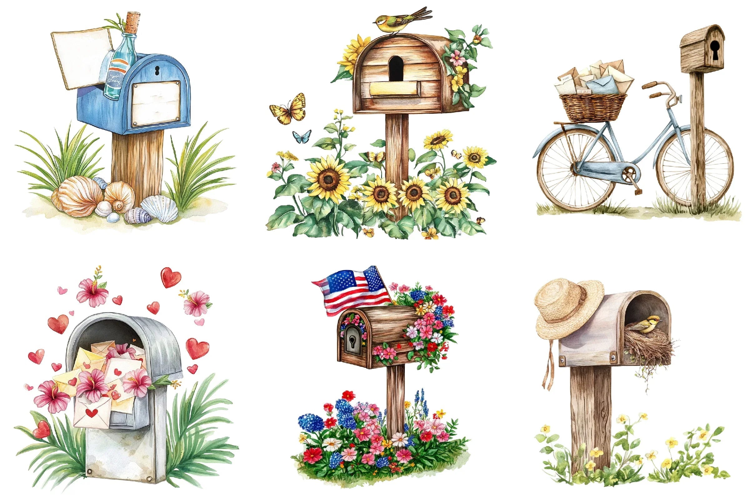 Summer Mailbox Clipart Bundle - CraftNest - Digital Crafting and Art