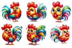 Funny Chicken Rooster Clipart Bundle - CraftNest - Digital Crafting and Art