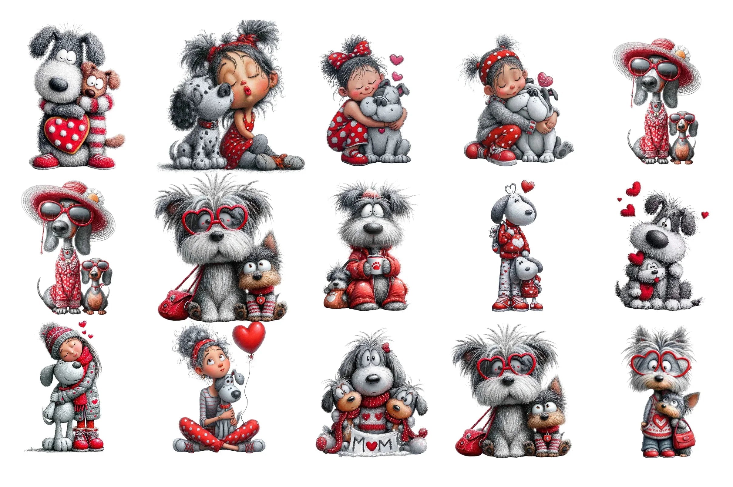 Valentine Dog Mom Clipart Bundle - CraftNest - Digital Crafting and Art