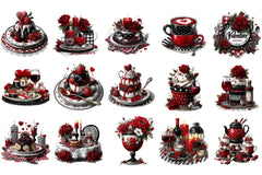 Romantic Valentine Dinner Clipart Bundle - CraftNest - Digital Crafting and Art
