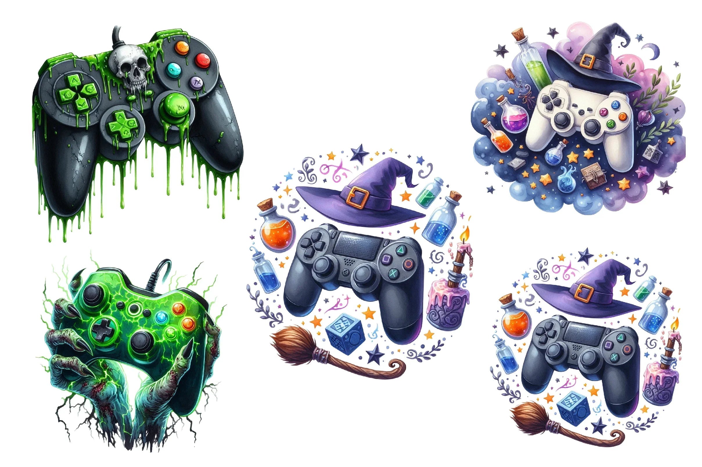 Halloween Gaming Controllers Clipart Bundle - CraftNest - Digital Crafting and Art