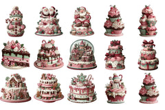 Winter Holiday Cake Clipart Bundle - CraftNest - Digital Crafting and Art