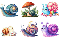 Cute Snail Clipart Bundle - CraftNest - Digital Crafting and Art