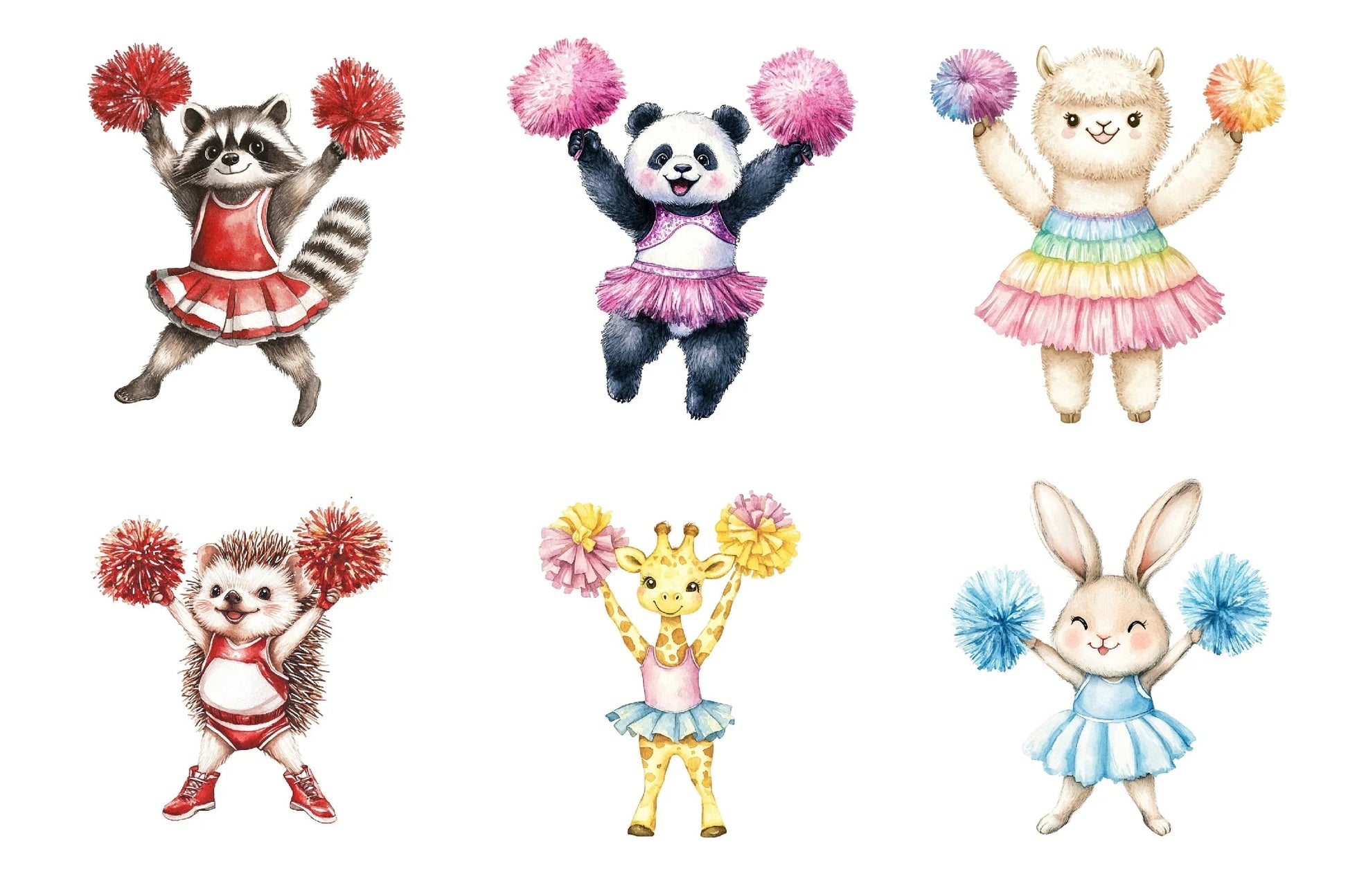 Cheerleader Animal Clipart Bundle - CraftNest - Digital Crafting and Art