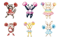 Cheerleader Animal Clipart Bundle - CraftNest - Digital Crafting and Art