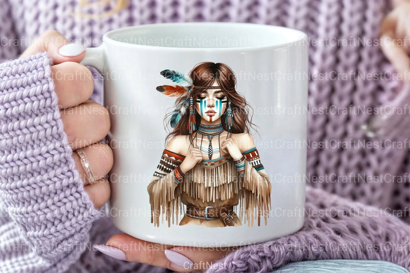 Tribal Boho Girl Clipart Bundle 4 - CraftNest - Digital Crafting and Art