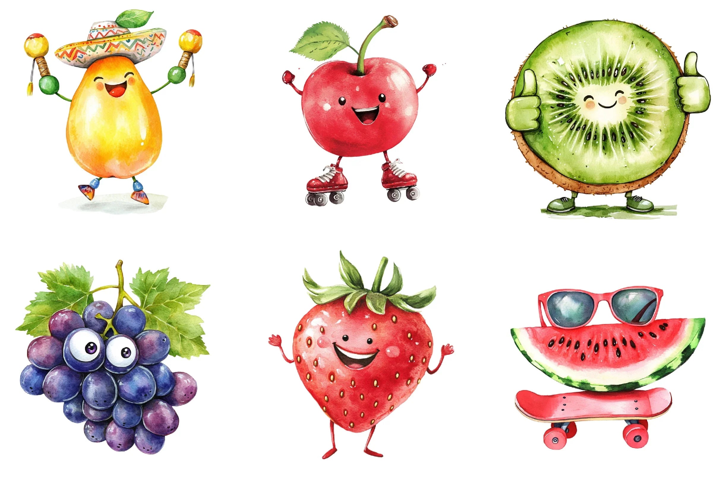 Funny Fruit Clipart Bundle - CraftNest - Digital Crafting and Art