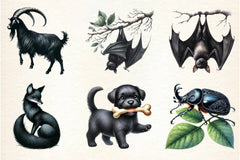 Black Animals Clipart Bundle - CraftNest - Digital Crafting and Art