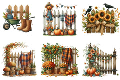 Autumn Fence Clipart Bundle - CraftNest - Digital Crafting and Art