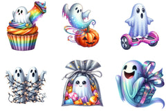 Funny Iridescent Halloween Ghost Clipart Bundle - CraftNest - Digital Crafting and Art