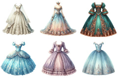 Vintage Royal Dress Clipart Bundle - CraftNest - Digital Crafting and Art