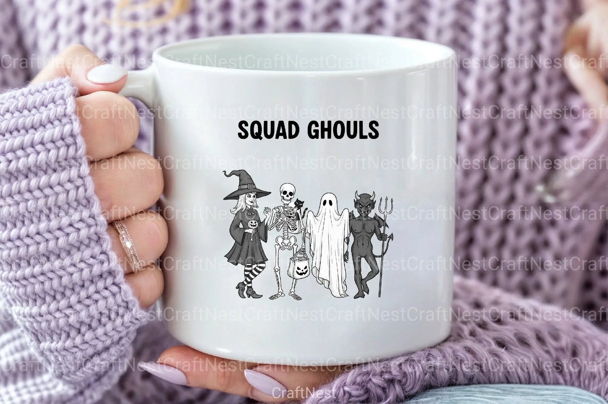 Vintage Halloween Witch Squad Ghouls Clipart Bundle - CraftNest - Digital Crafting and Art