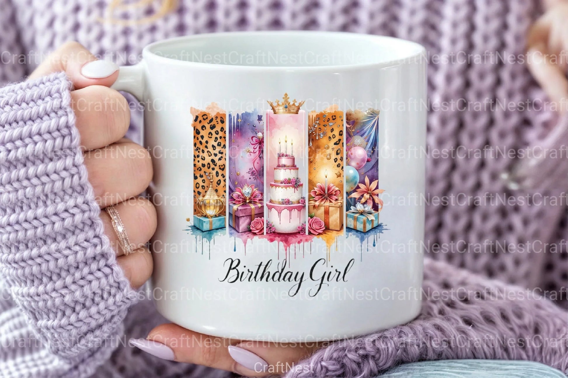 Brushstroke Birthday Girl Clipart Bundle - CraftNest - Digital Crafting and Art