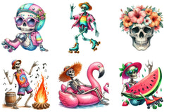 Summer Skeleton Clipart Bundle - CraftNest - Digital Crafting and Art