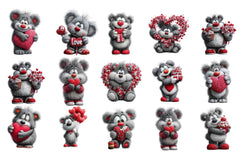 Valentine Bear Clipart Bundle - CraftNest - Digital Crafting and Art