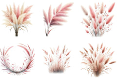Pink Summer Grass Clipart Bundle - CraftNest - Digital Crafting and Art