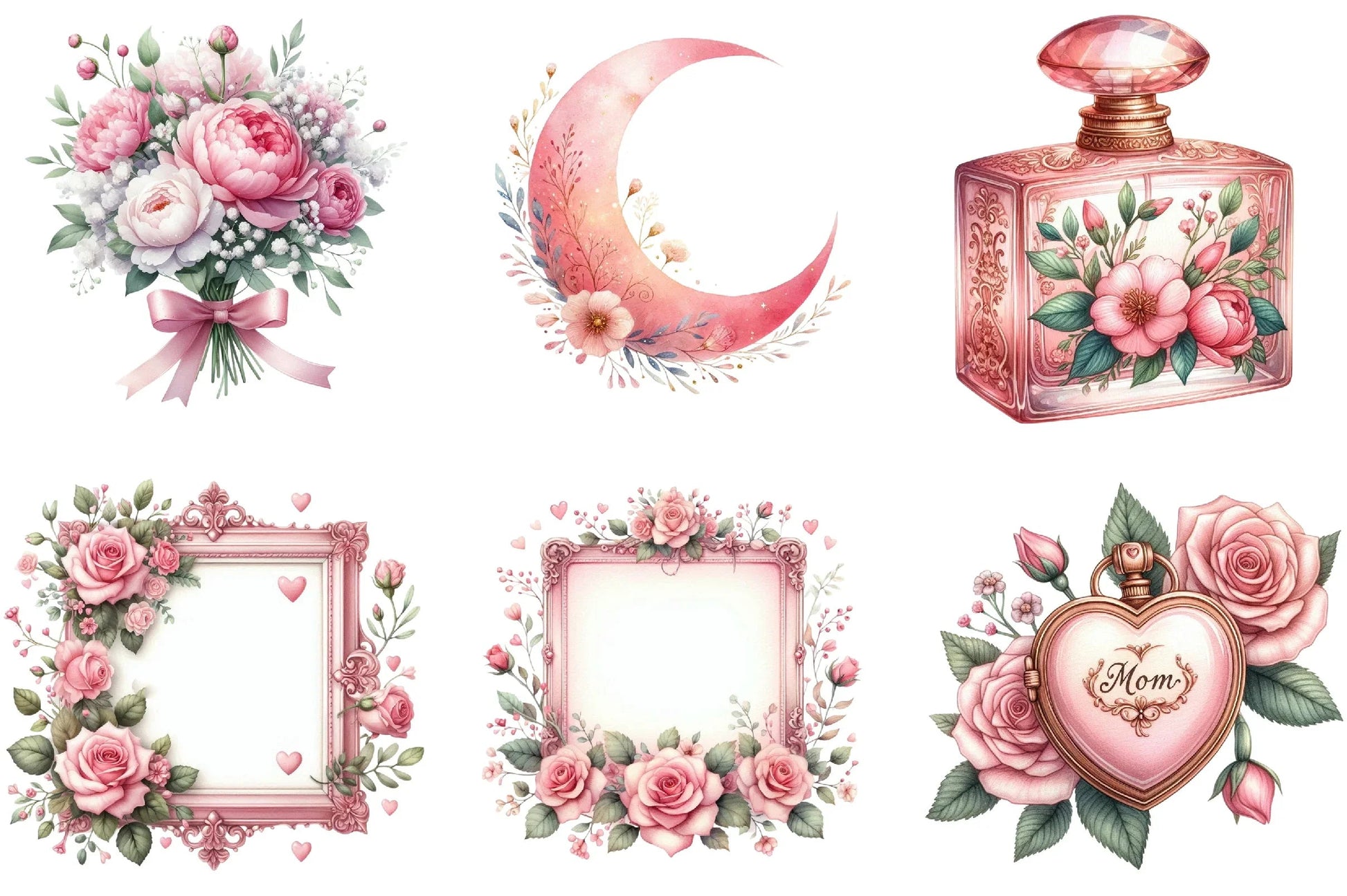 Pink Mother's Day Clipart Bundle - CraftNest - Digital Crafting and Art