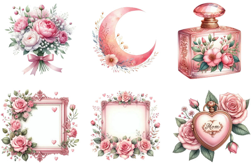 Pink Mother's Day Clipart Bundle - CraftNest - Digital Crafting and Art