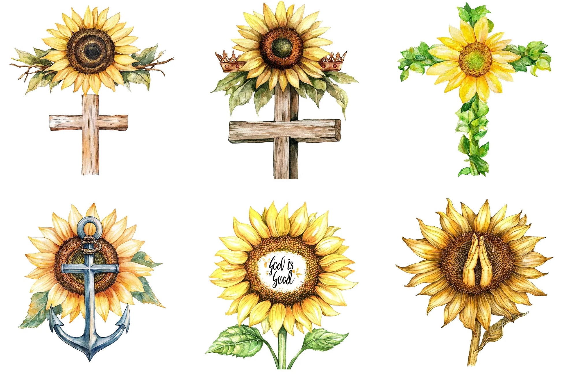 Sunflower Christian Clipart Bundle - CraftNest - Digital Crafting and Art