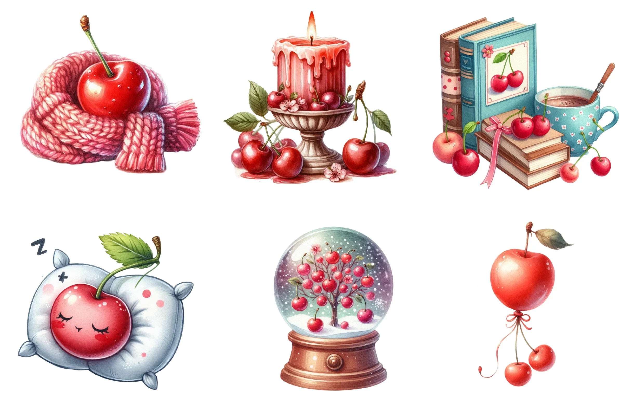 Cozy Cherry Joy Clipart Bundle - CraftNest - Digital Crafting and Art