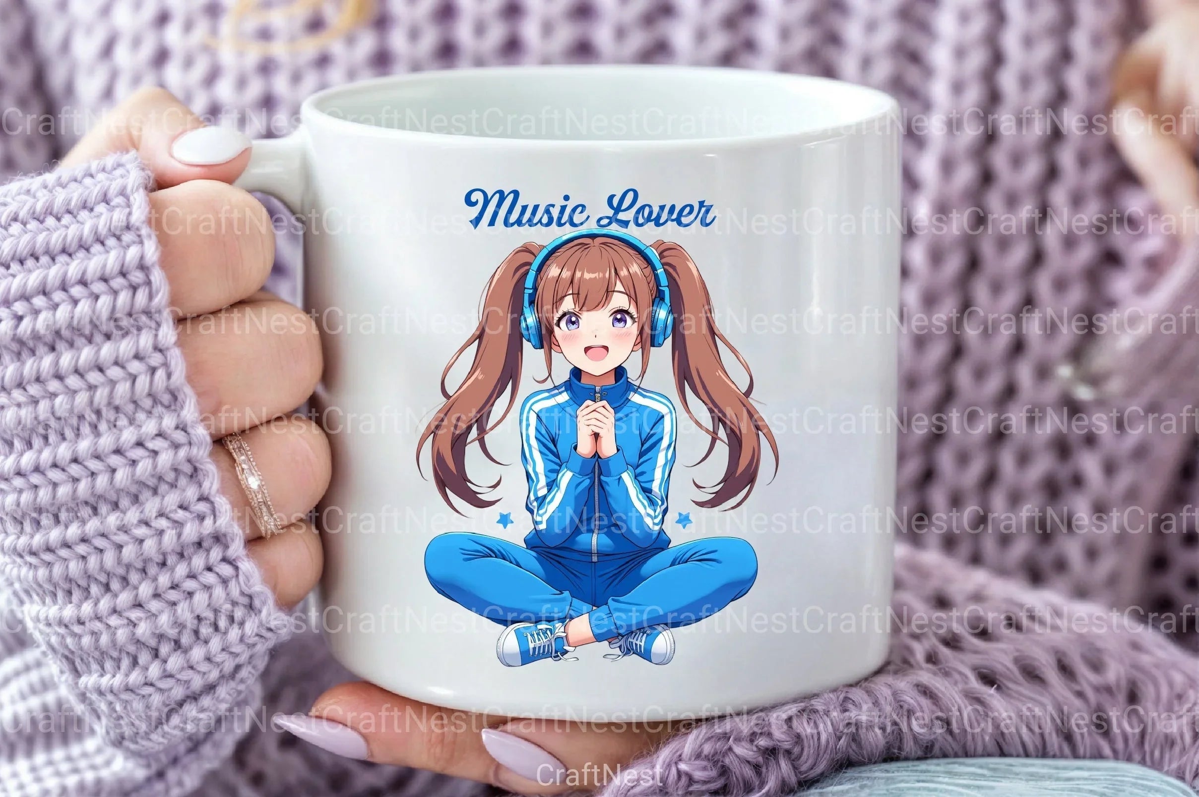 Music Lover Girl Headphones Clipart Bundle - CraftNest - Digital Crafting and Art