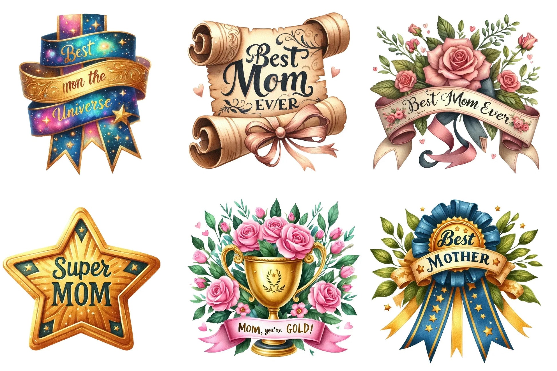 Best Mom Award & Ribbon Clipart Bundle - CraftNest - Digital Crafting and Art