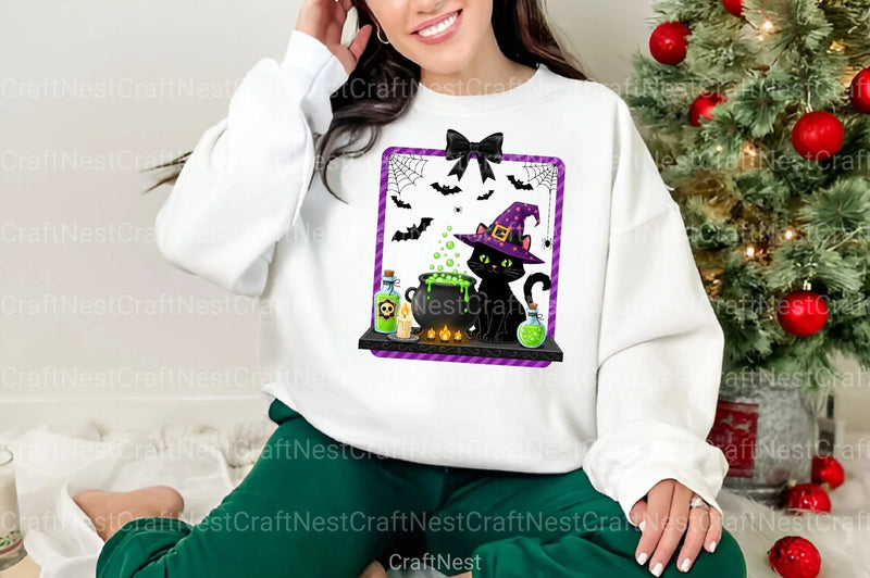 Witchy Cat Halloween Art Clipart Bundle - CraftNest - Digital Crafting and Art