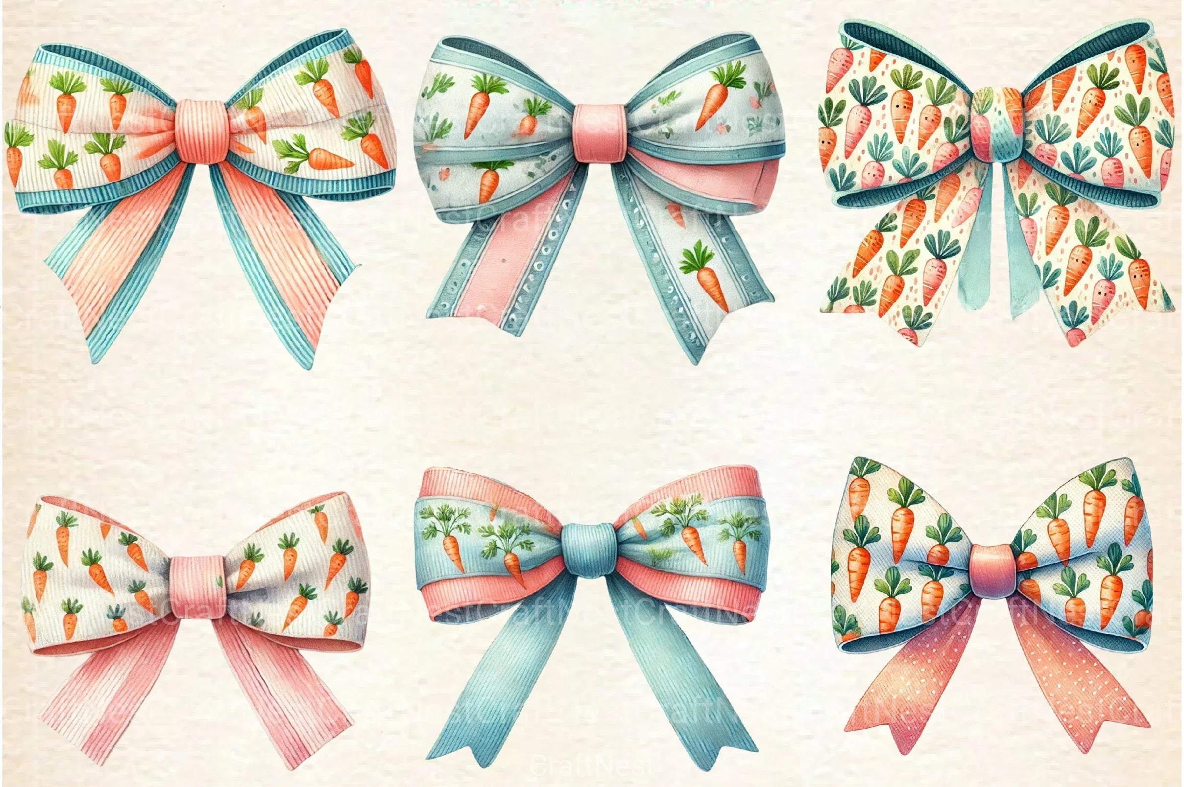 Easter Coquette Bows Clipart Bundle 4 - CraftNest - Digital Crafting and Art