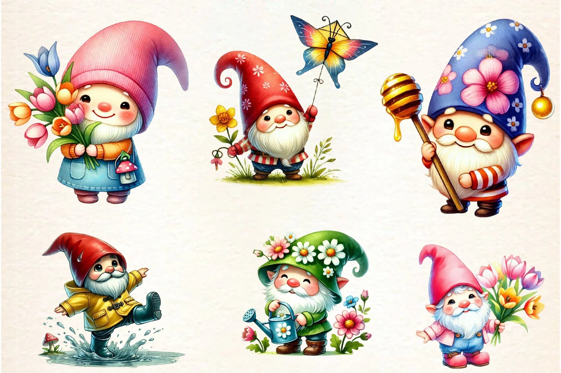 Spring Gnome Clipart Bundle - CraftNest - Digital Crafting and Art