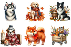 Autumn Dog Clipart Bundle - CraftNest - Digital Crafting and Art