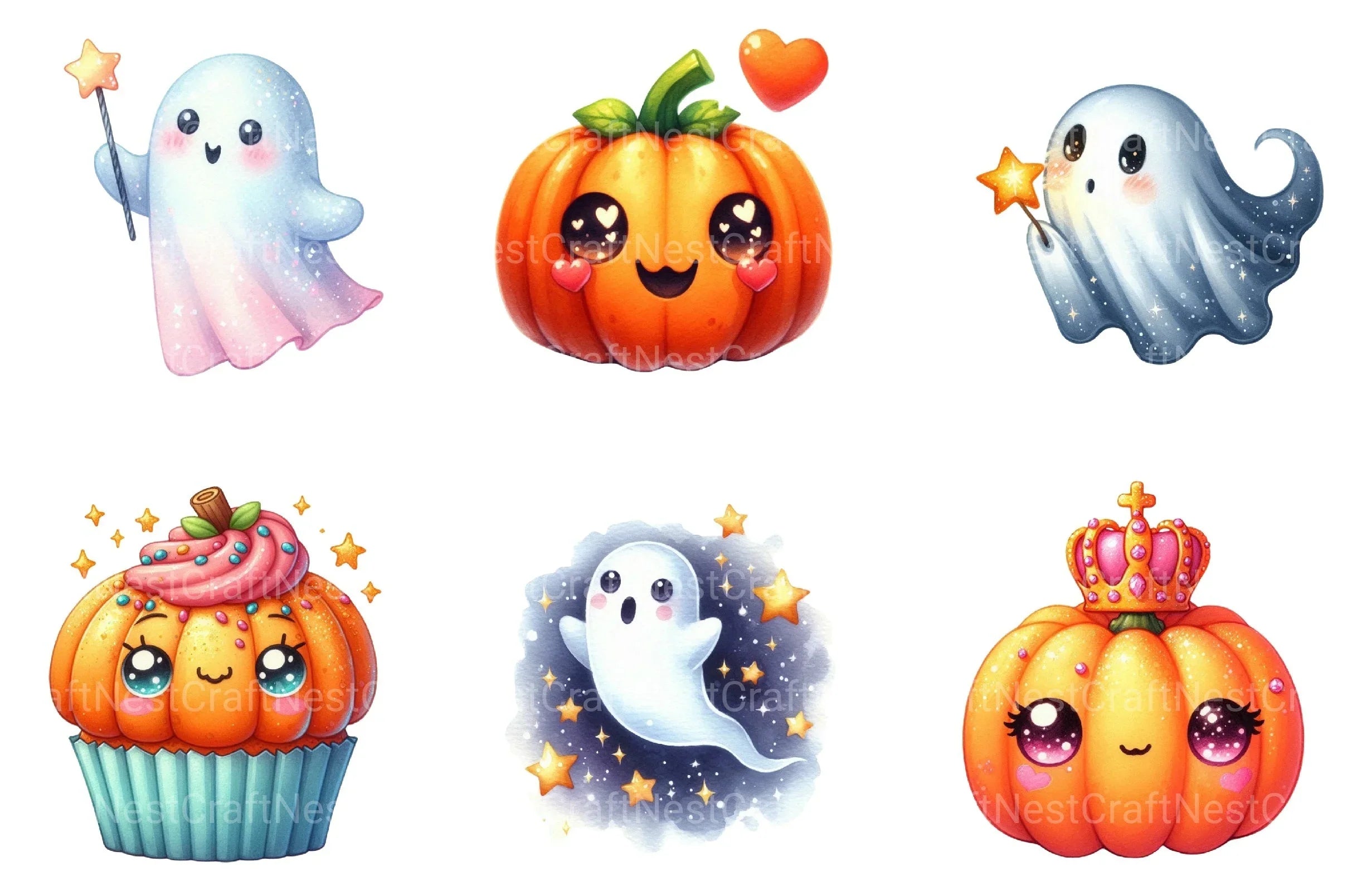Kawaii Halloween Clipart Bundle 32 - CraftNest - Digital Crafting and Art