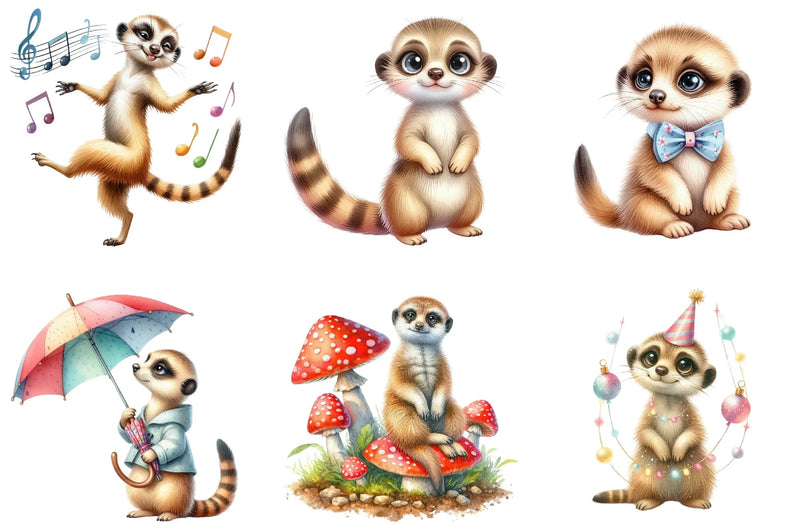 Cute Meerkat Clipart Bundle - CraftNest - Digital Crafting and Art