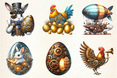 Steampunk Easter Clipart Bundle - CraftNest - Digital Crafting and Art