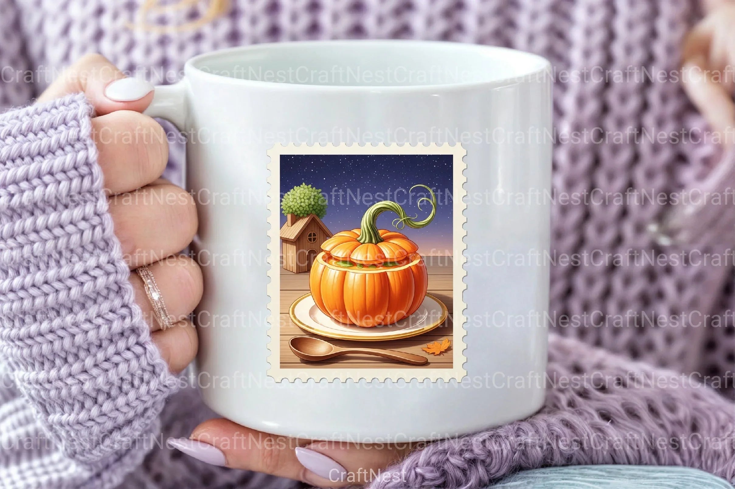 Pumpkin Postage Stamp Clipart Bundle 8 - CraftNest - Digital Crafting and Art