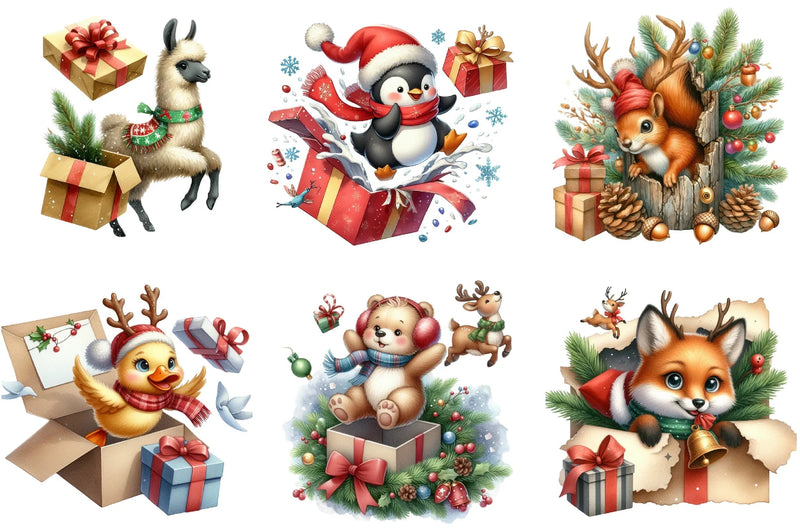Christmas Animal Clipart Bundle - CraftNest - Digital Crafting and Art