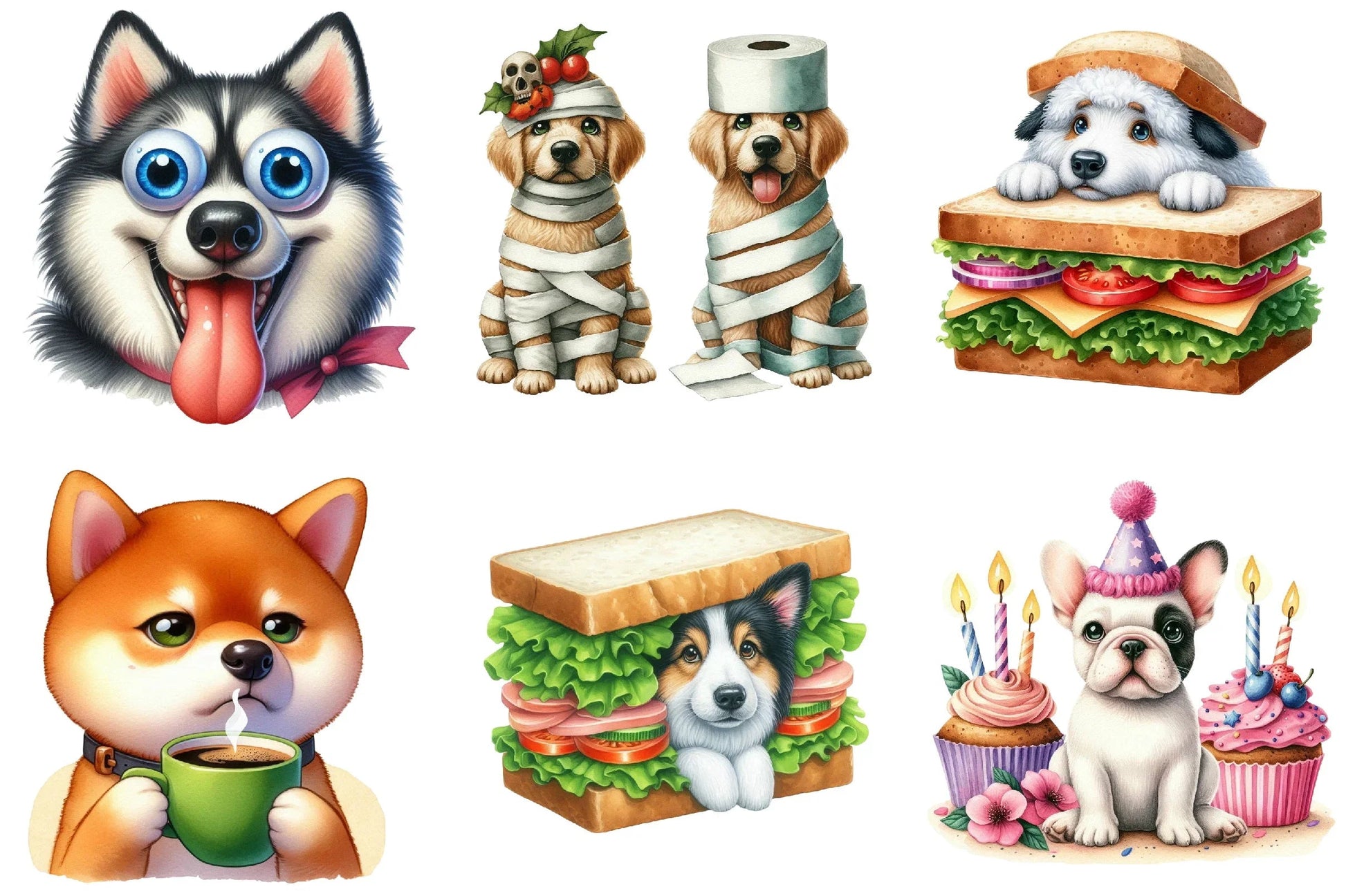 Quirky Crazy Dogs Clipart Bundle - CraftNest - Digital Crafting and Art