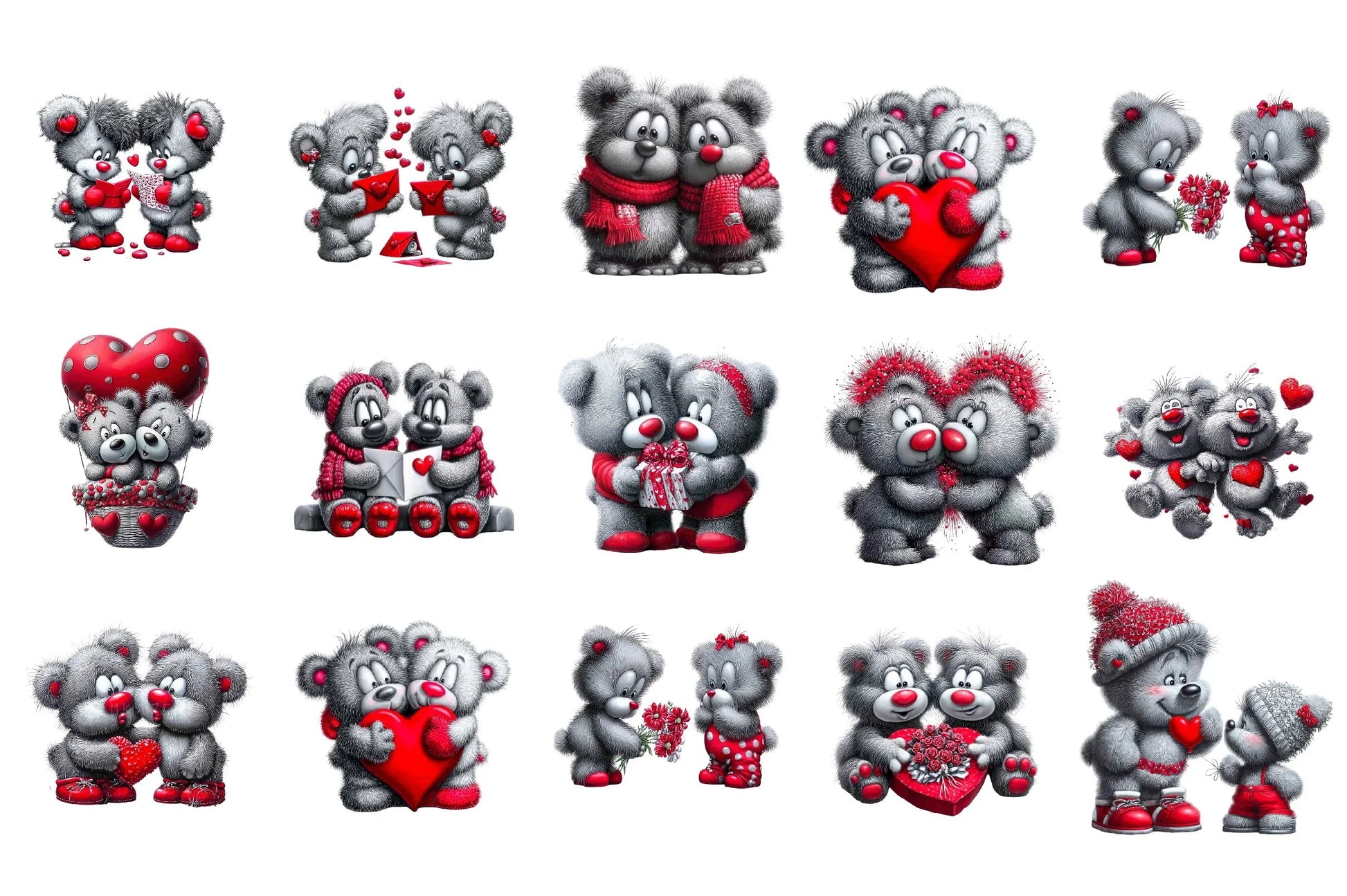 Valentine Bear Couple Clipart Bundle - CraftNest - Digital Crafting and Art
