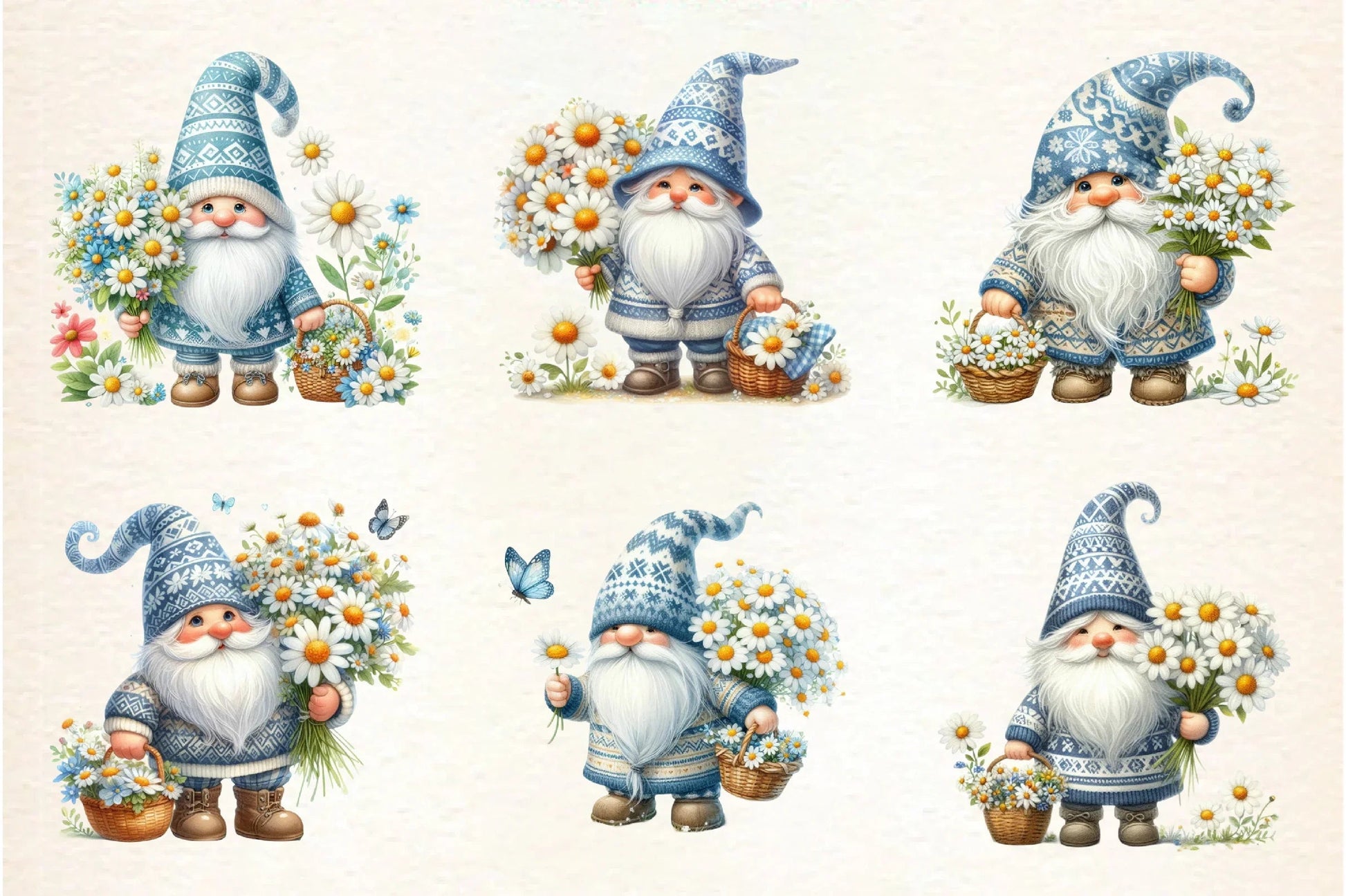 Daisy Gnome Clipart Bundle - CraftNest - Digital Crafting and Art