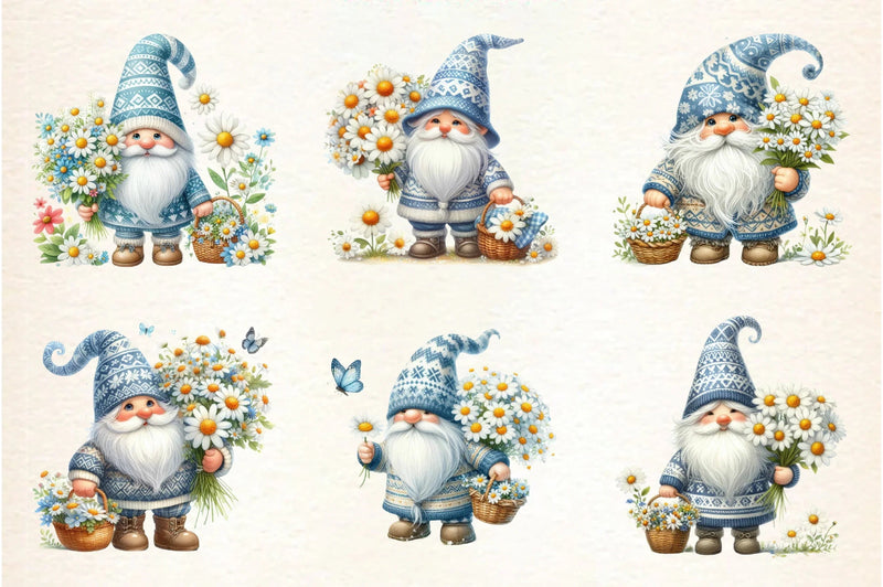 Daisy Gnome Clipart Bundle - CraftNest - Digital Crafting and Art