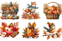 Whimsical Autumn Harvest Clipart Bundle - CraftNest - Digital Crafting and Art