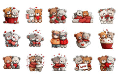 Valentine Bear Couple Clipart Bundle - CraftNest - Digital Crafting and Art