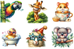Funny Smiling Animal Peeking Clipart Bundle - CraftNest - Digital Crafting and Art