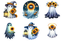 Sunflower Star Ghost Halloween Clipart Bundle 4 - CraftNest - Digital Crafting and Art